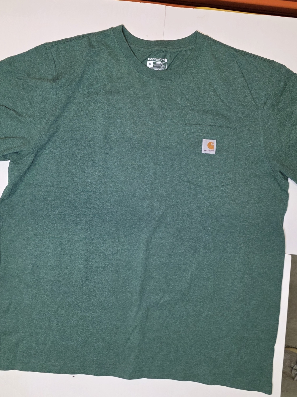 Carhartt Short-Sleeve Pocket Tee in Heather Forest Green